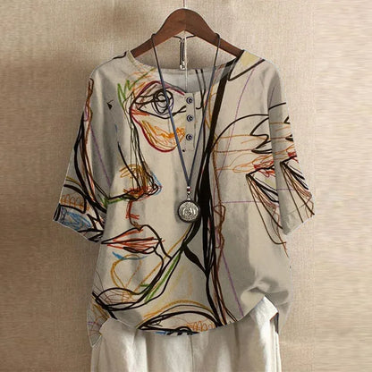 Retro-Inspired Floral Blouse