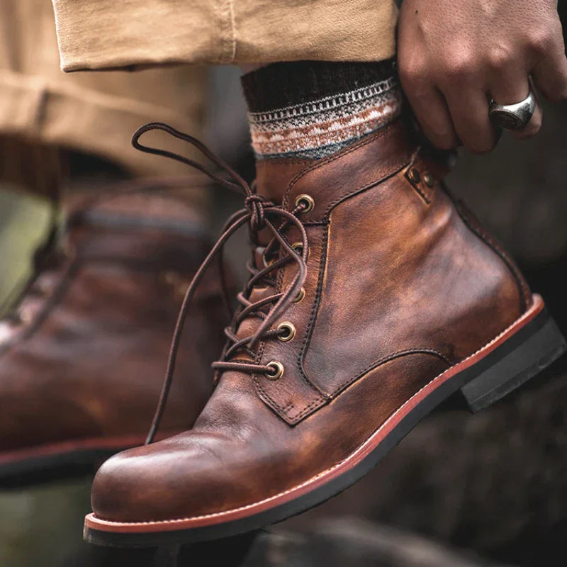 Retro Winter Boots – Comfortable Leather Boots for Men