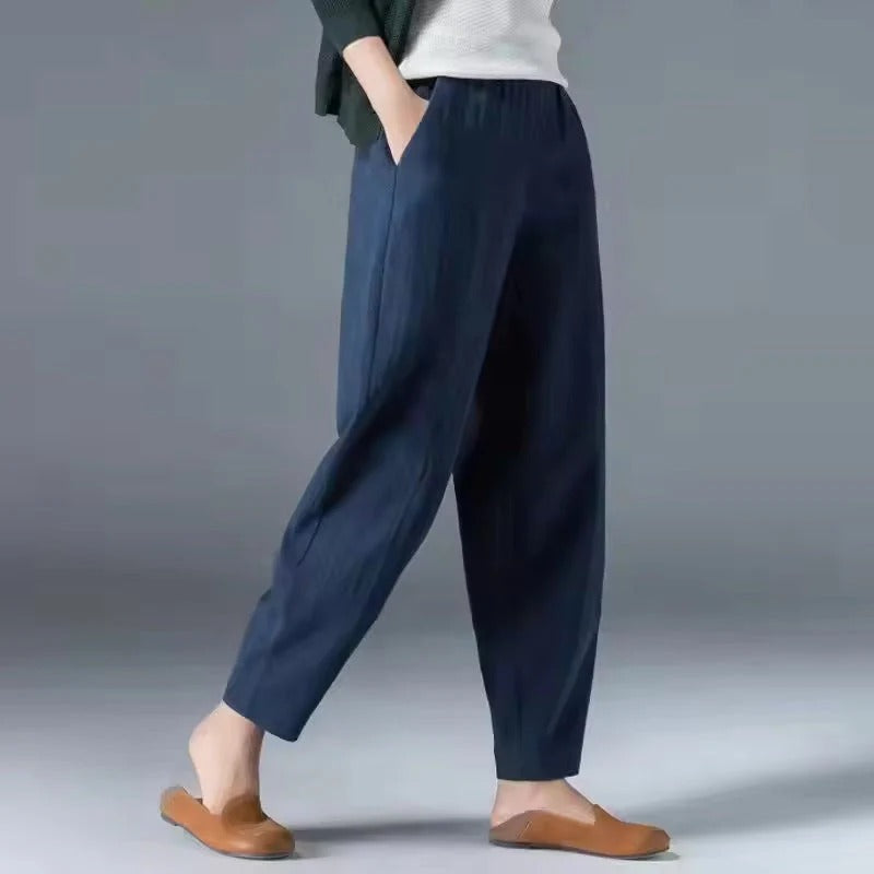 Lightweight Summer Trousers with Comfort-Stretch Waistband