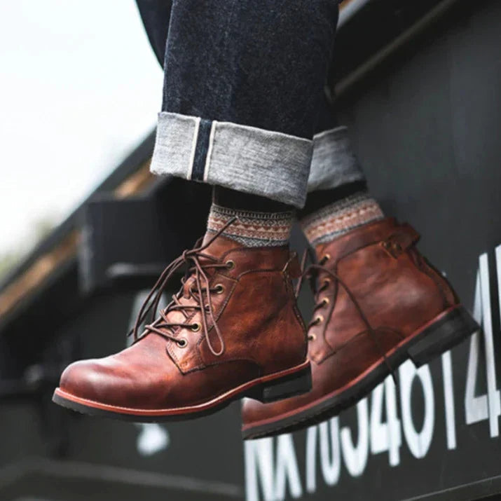 Retro Winter Boots – Comfortable Leather Boots for Men