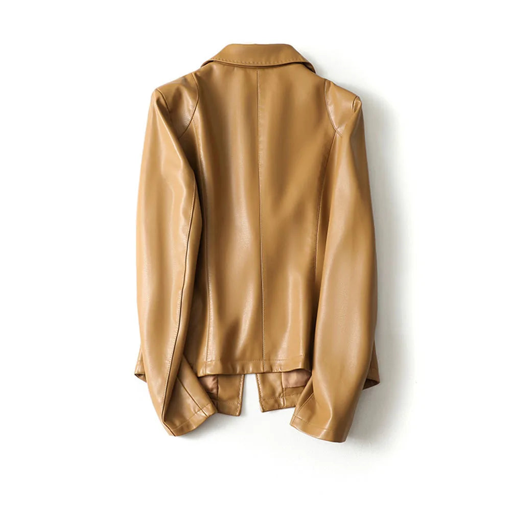 Leather Blazer Genuine Lambskin Tailored Jacket