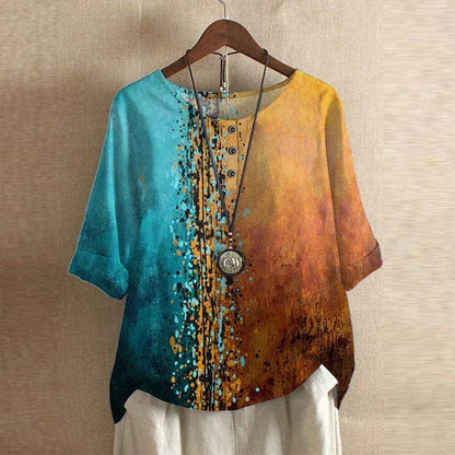 Retro-Inspired Floral Blouse