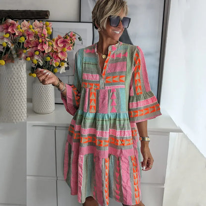 Elegant Spring Dress with A-Line Silhouette