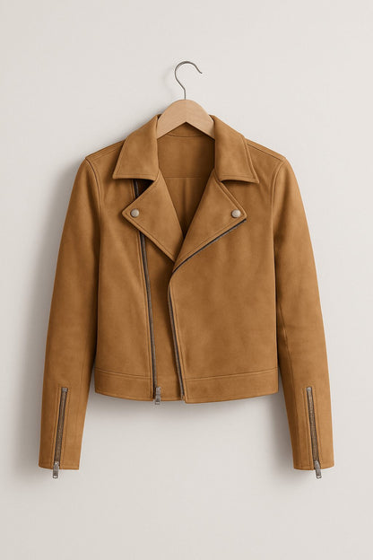 Jacket Women - Asymmetric Suede Jacket