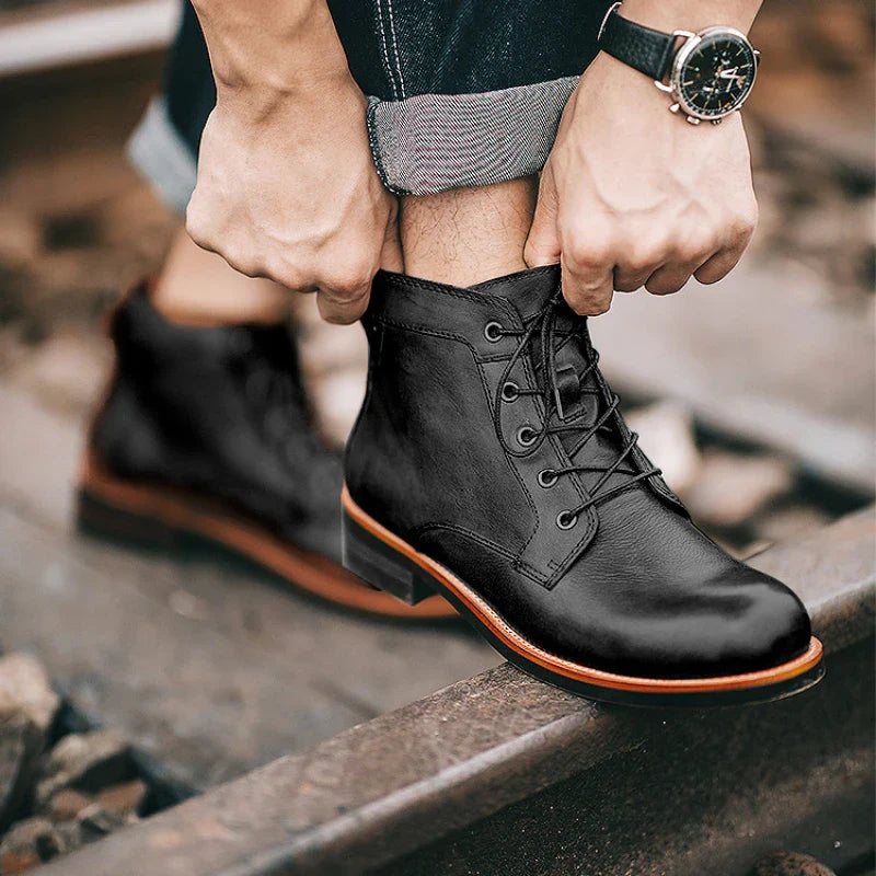 Retro Winter Boots – Comfortable Leather Boots for Men