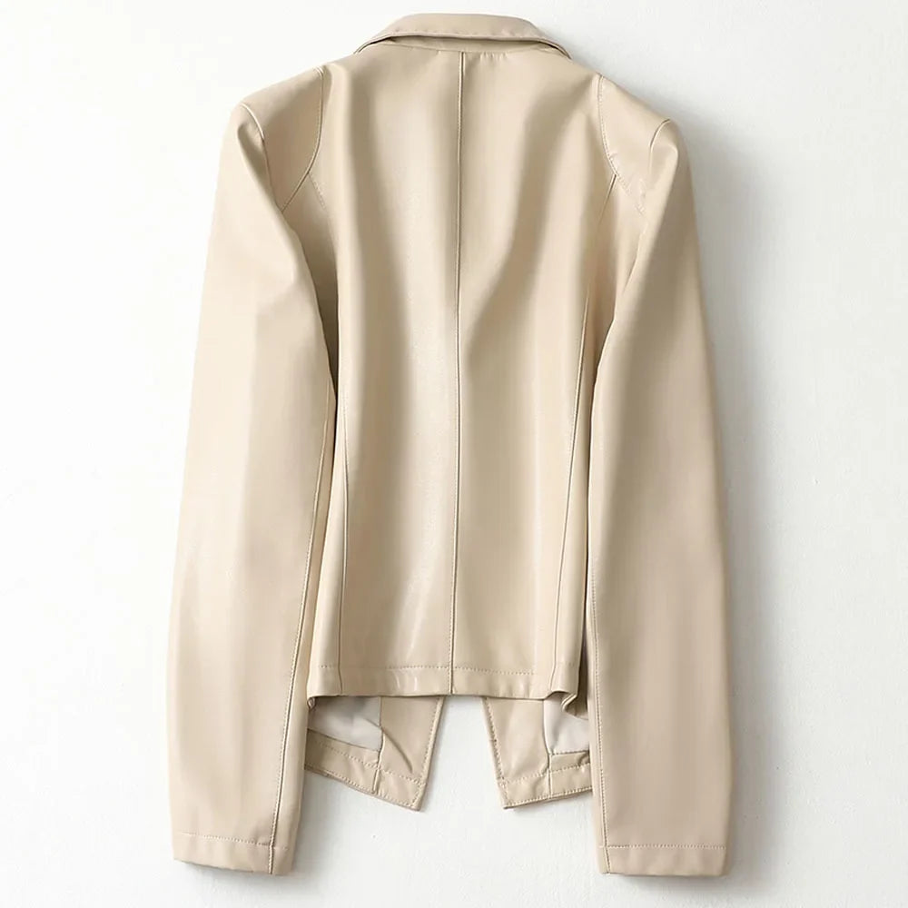 Leather Blazer Genuine Lambskin Tailored Jacket