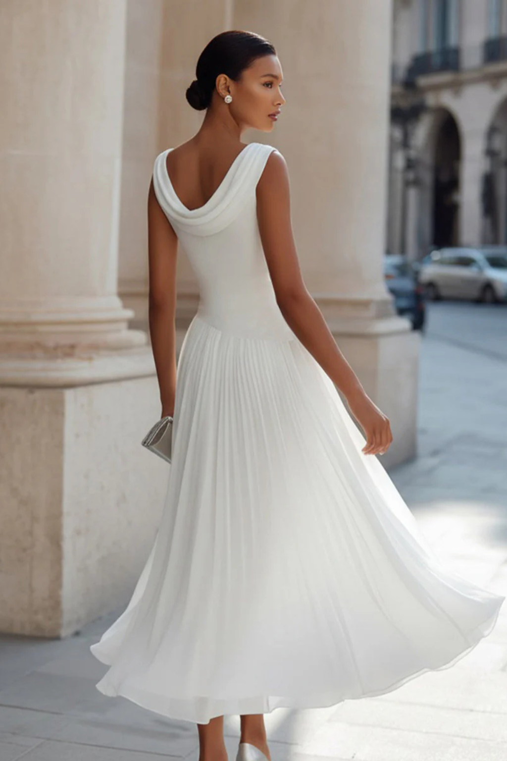 Women’s Draped Pleated Dress | Midi