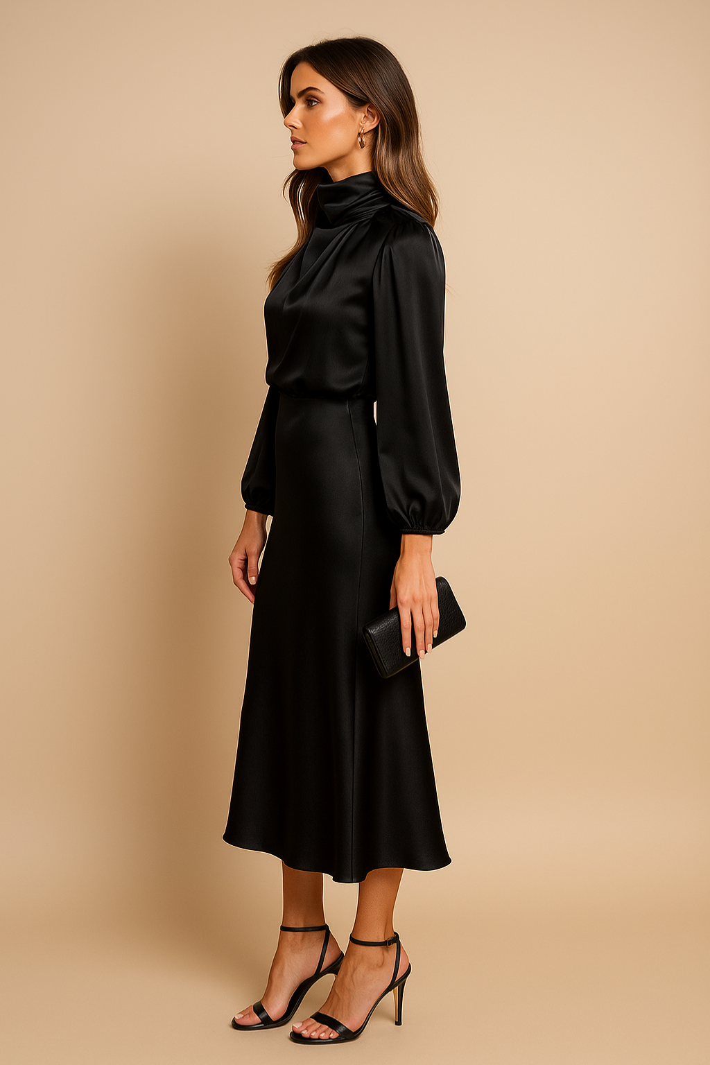 Women’s Elegant Midi Dress | High Neck