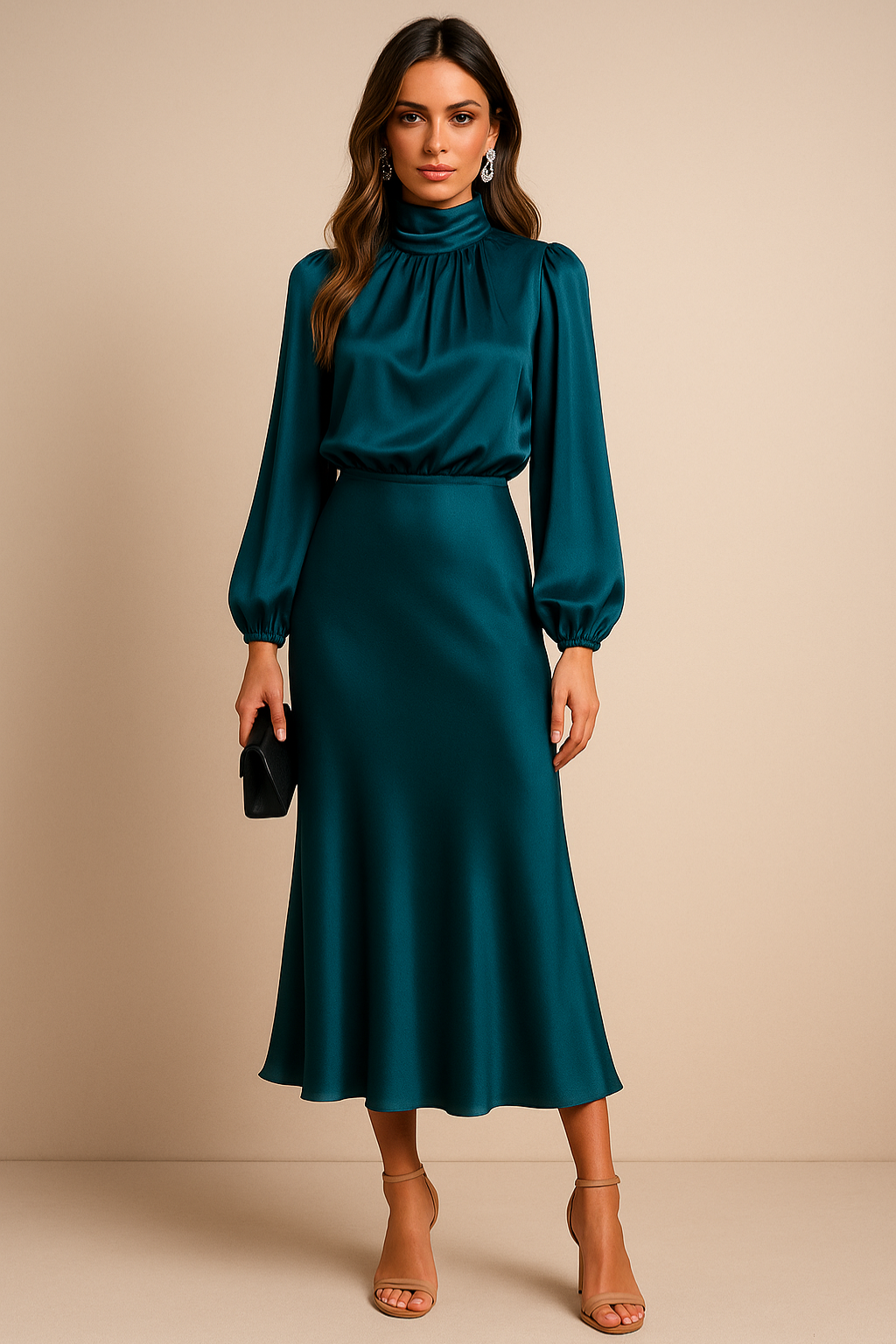 Women’s Elegant Midi Dress | High Neck