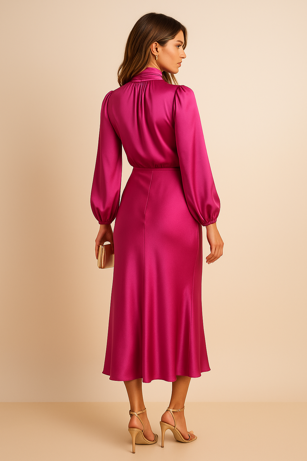 Women’s Elegant Midi Dress | High Neck