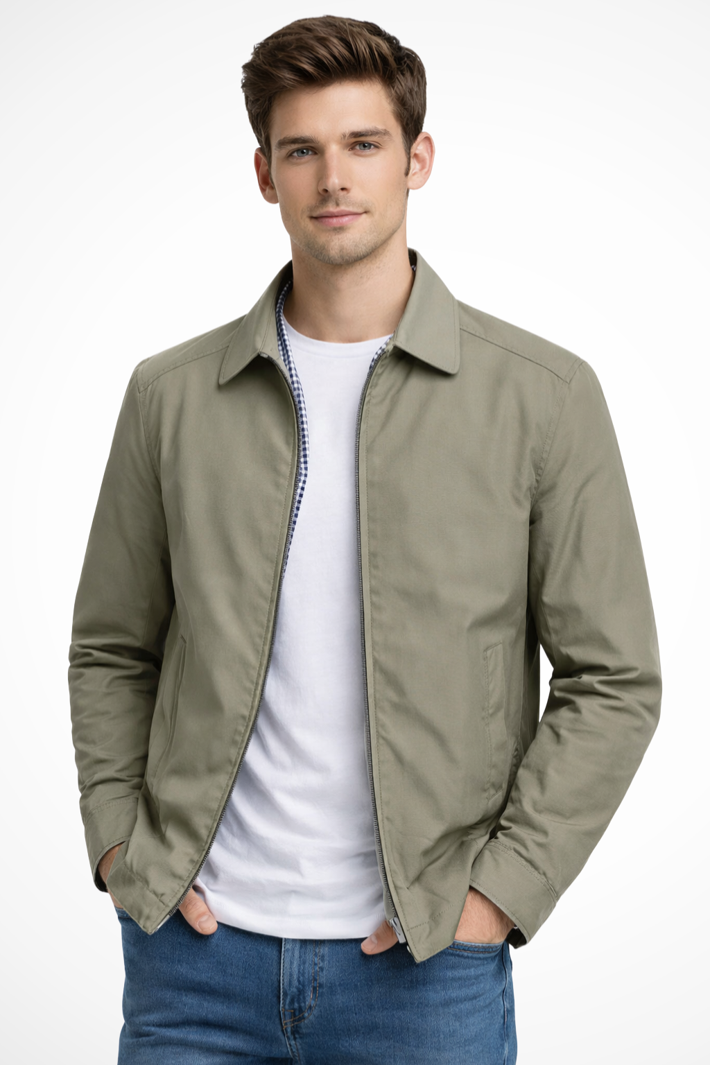 Men’s Vintage Zip Jacket | Checked Lining