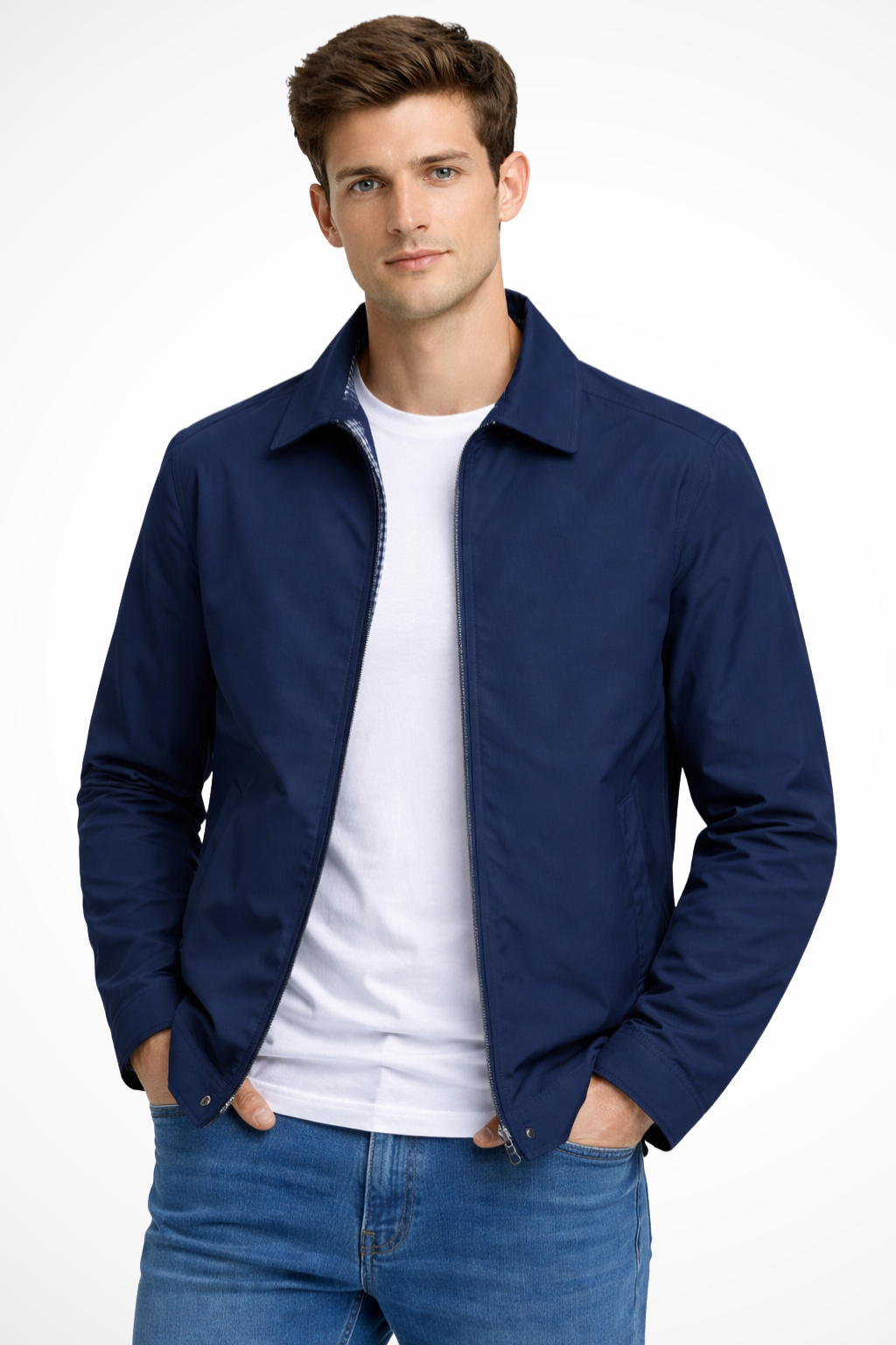 Men’s Vintage Zip Jacket | Checked Lining