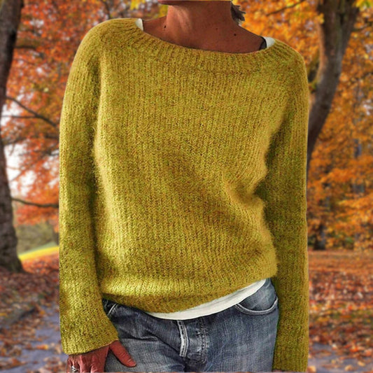 Women's Textured Boat Neck Jumper Long Sleeve