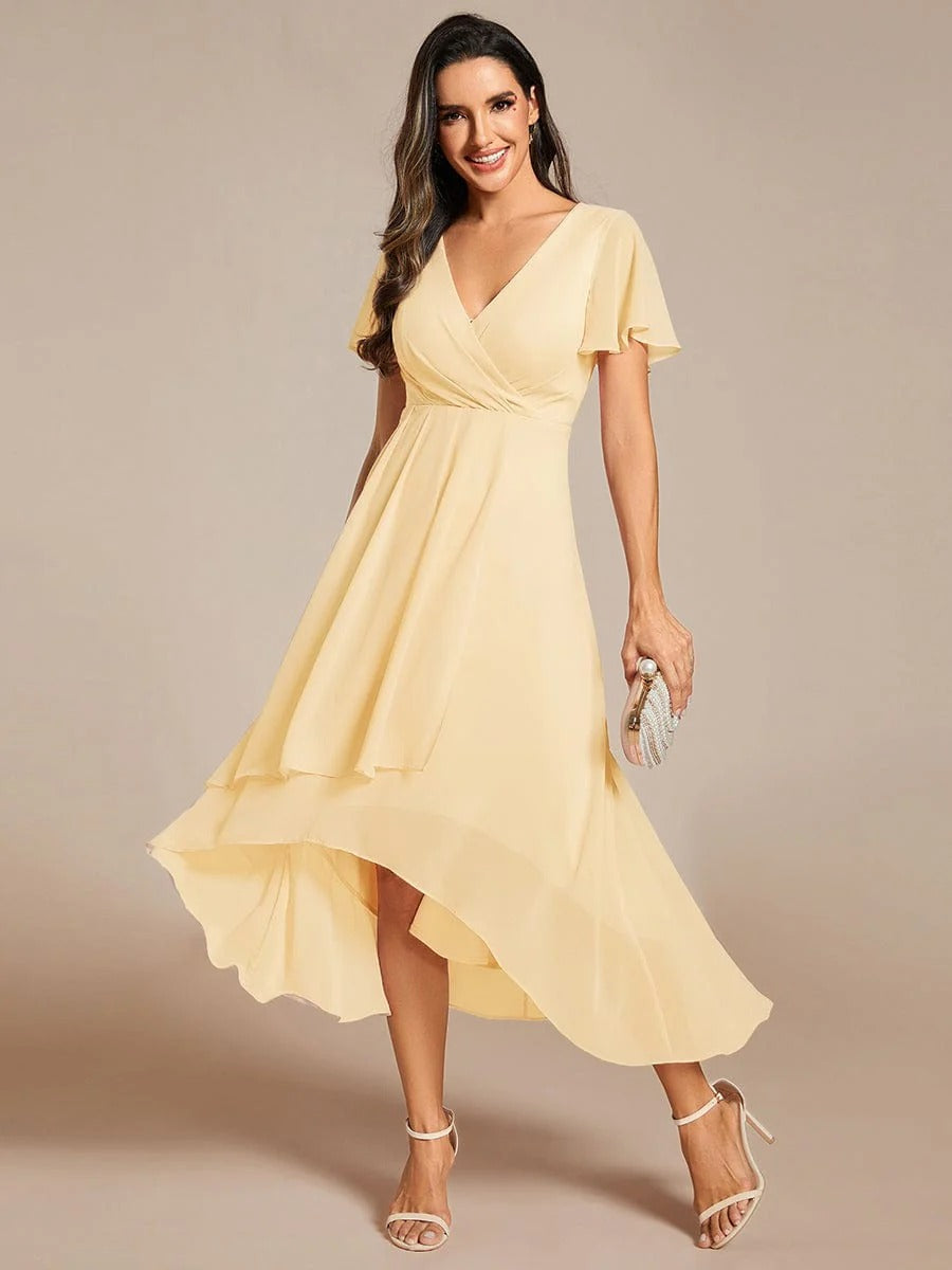 A-Line Midi Wedding Guest Dress | Chiffon