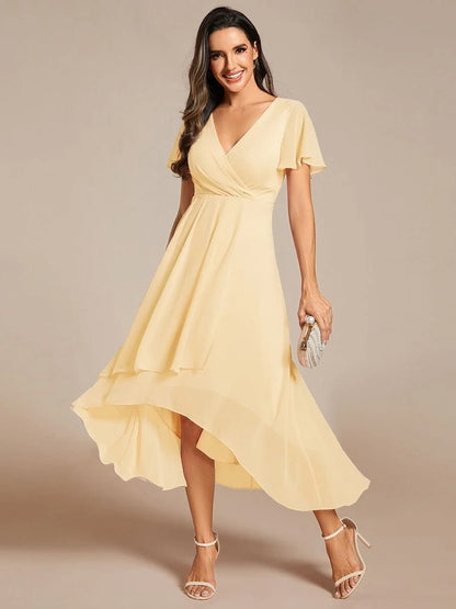 A-Line Midi Wedding Guest Dress | Chiffon