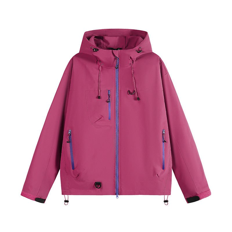 Raincoat Women - Hooded Raincoat with Full Zip Front