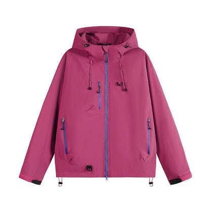 Raincoat Women - Hooded Raincoat with Full Zip Front