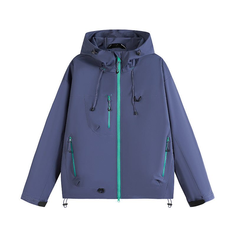 Raincoat Women - Hooded Raincoat with Full Zip Front