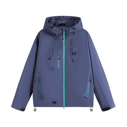 Raincoat Women - Hooded Raincoat with Full Zip Front