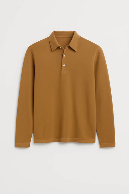 Polo Men - Slim Fit Polo with Long Sleeves and Collar