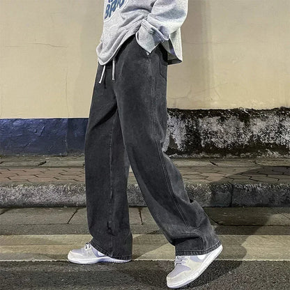 Jeans Men - Wide Leg Loose Korean Jeans