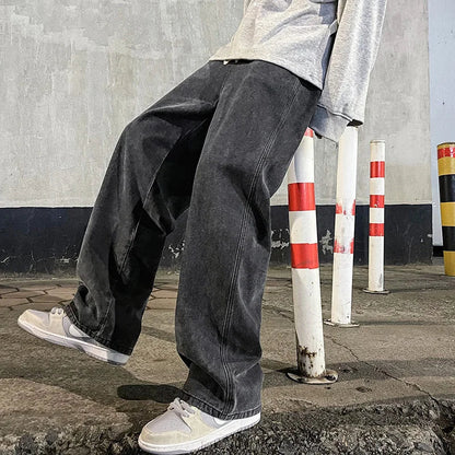 Jeans Men - Wide Leg Loose Korean Jeans