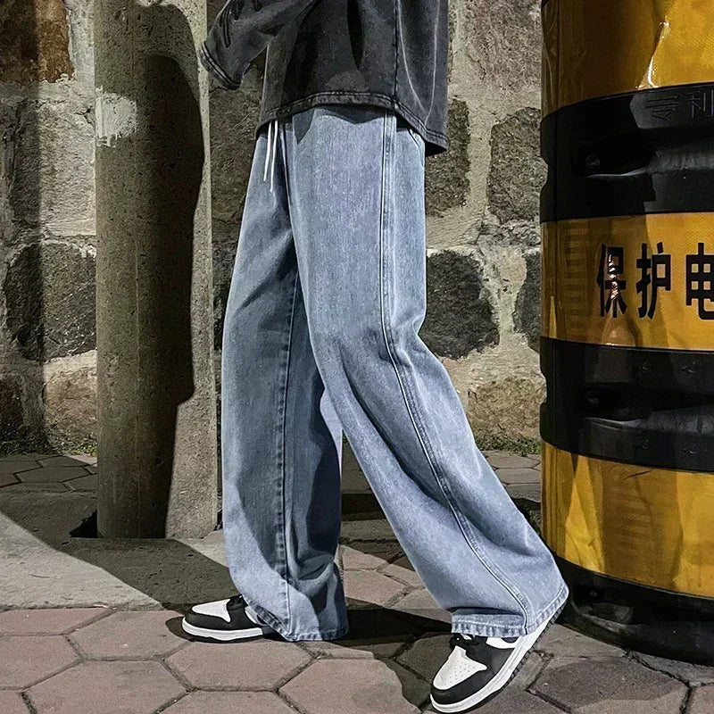 Jeans Men - Wide Leg Loose Korean Jeans