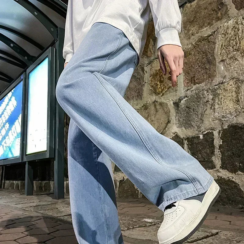 Jeans Men - Wide Leg Loose Korean Jeans