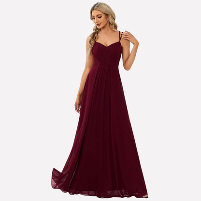 Aurelie | Damen fließendes Maxikleid mit Herzausschnitt