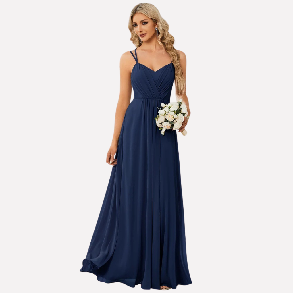 Aurelie | Damen fließendes Maxikleid mit Herzausschnitt