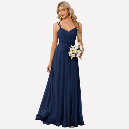 Aurelie | Damen fließendes Maxikleid mit Herzausschnitt