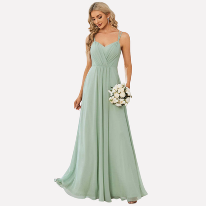 Aurelie | Damen fließendes Maxikleid mit Herzausschnitt
