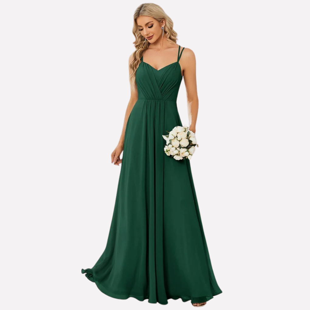 Aurelie | Damen fließendes Maxikleid mit Herzausschnitt