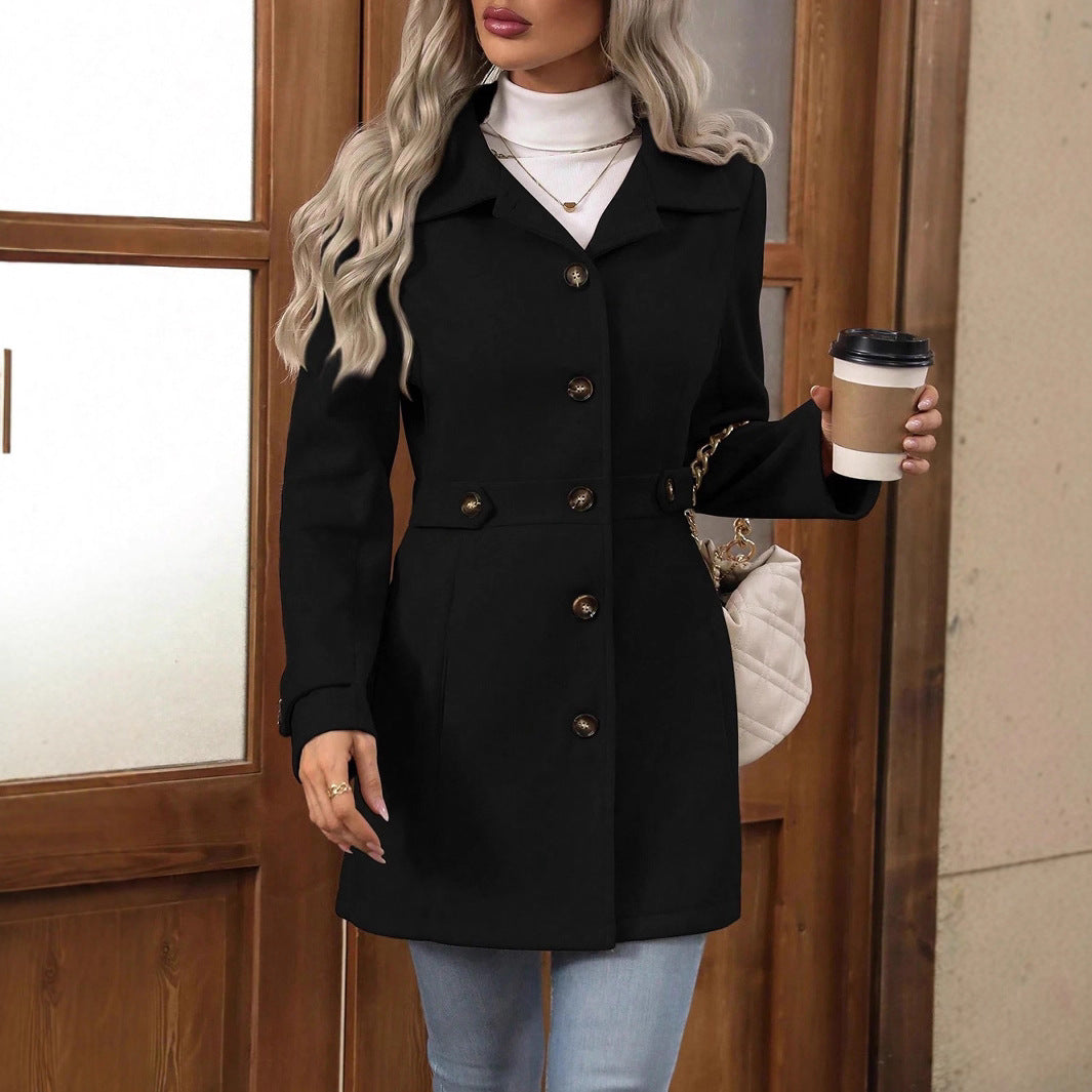 Beatrice | Womens Button Front Tailored Trench Coat