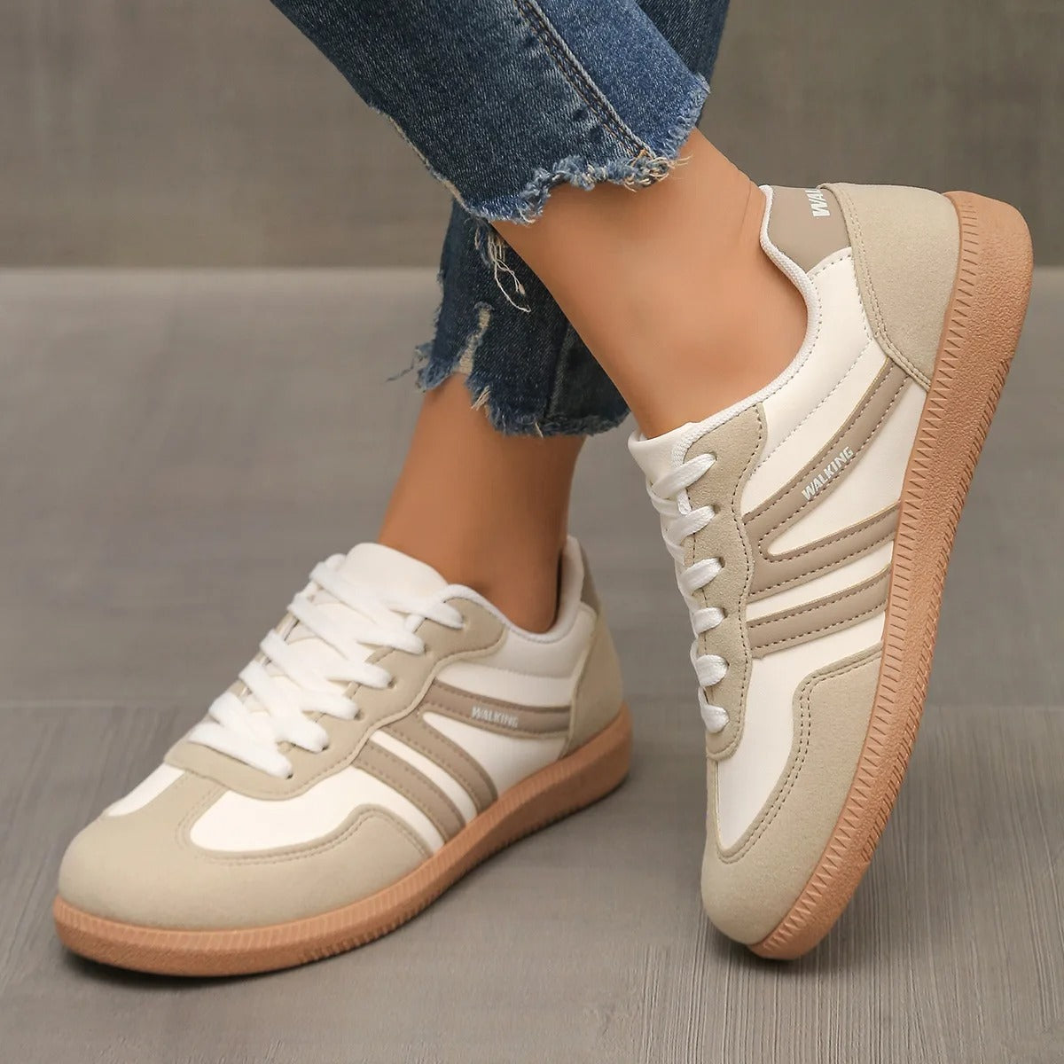 Barfußschuhe Damen mit Niedrigem Schnitt und Vorderer Schnürung