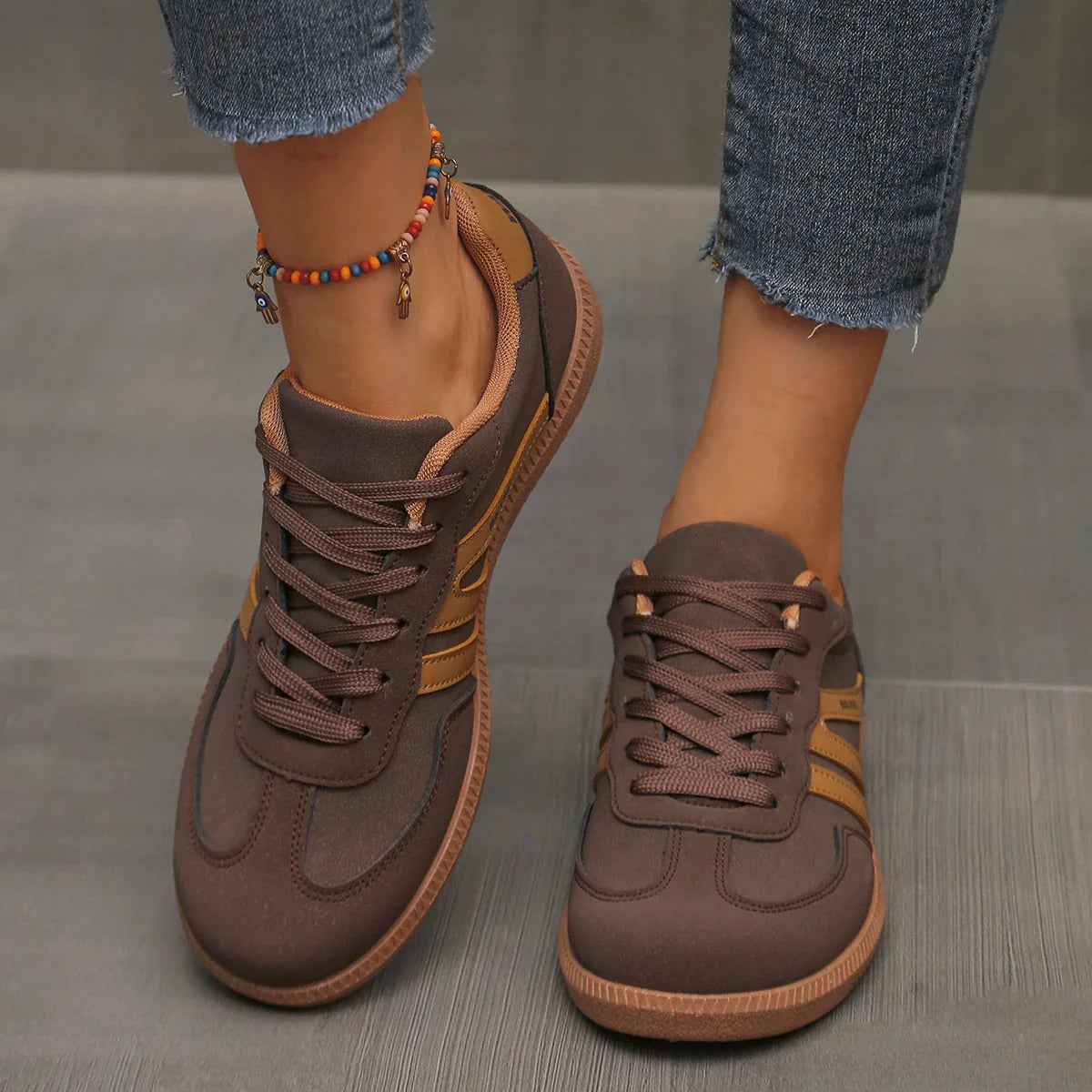Barfußschuhe Damen mit Niedrigem Schnitt und Vorderer Schnürung