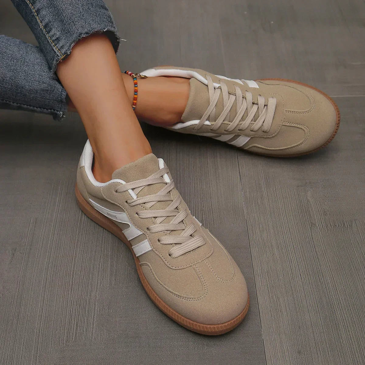 Barfußschuhe Damen mit Niedrigem Schnitt und Vorderer Schnürung