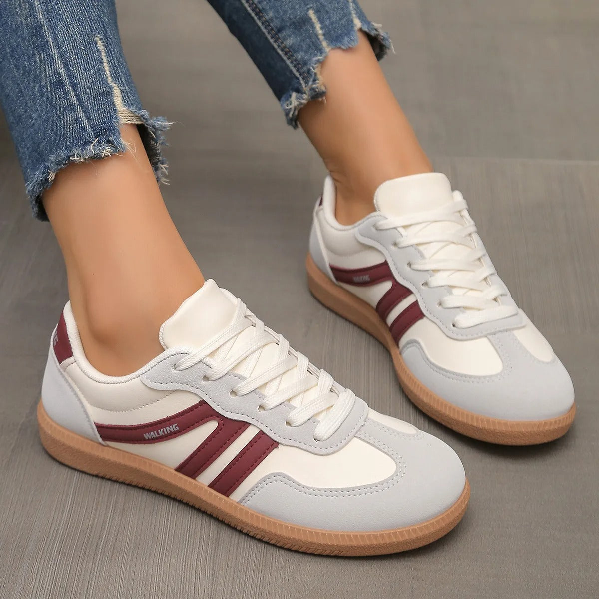 Barfußschuhe Damen mit Niedrigem Schnitt und Vorderer Schnürung