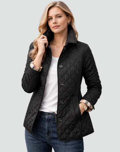 Imogen | Refined Women's Quilted Jacket with Button Front and Diamond Stitching