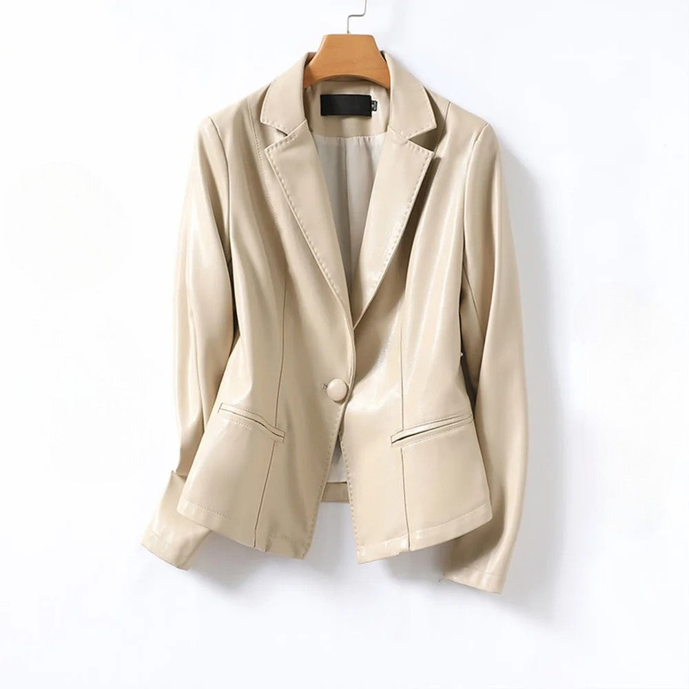 Leather Blazer Genuine Lambskin Tailored Jacket