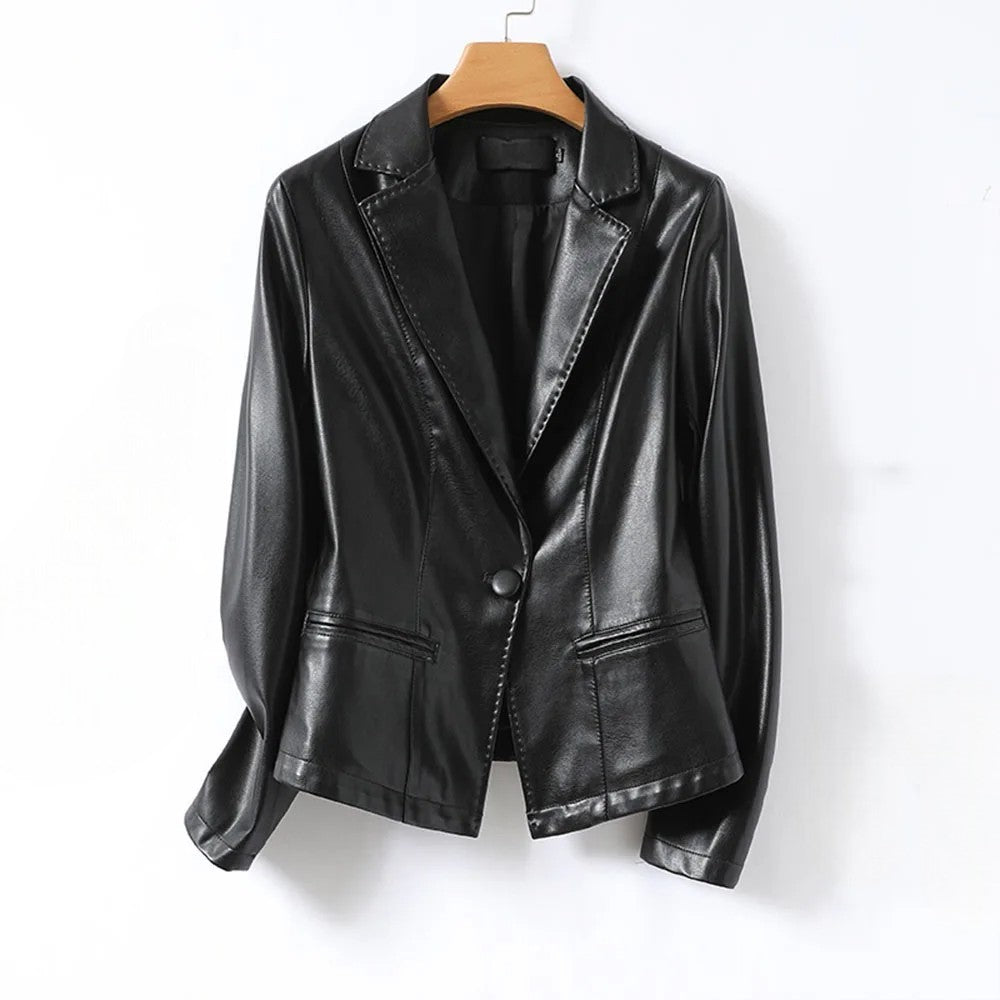 Leather Blazer Genuine Lambskin Tailored Jacket