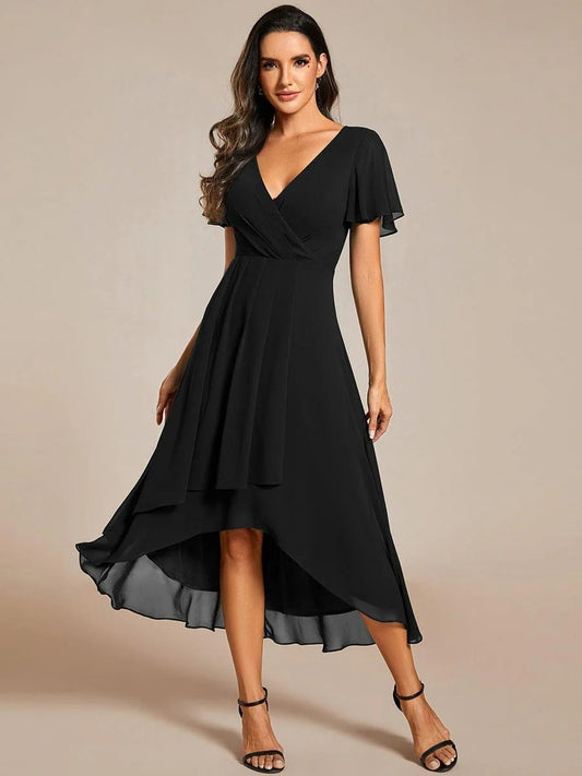 A-Line Midi Wedding Guest Dress | Chiffon