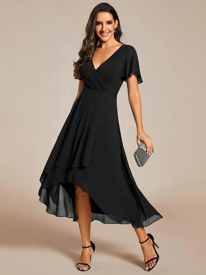 A-Line Midi Wedding Guest Dress | Chiffon