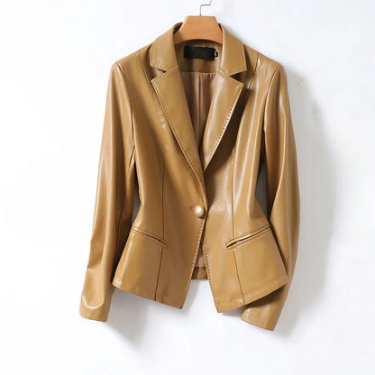 Leather Blazer Genuine Lambskin Tailored Jacket