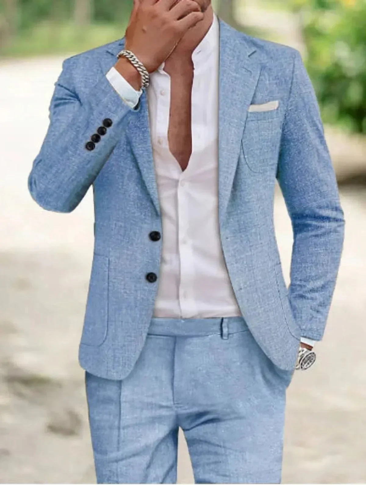 Bruno | Herren Klassisches Zweiknopf-Hochzeitsanzug-Set