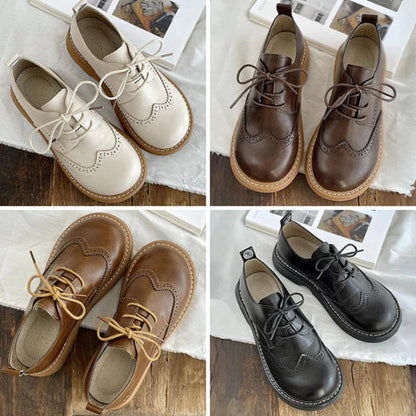 Chaussures Oxford Femme Bout Carré Large Détails Brogue