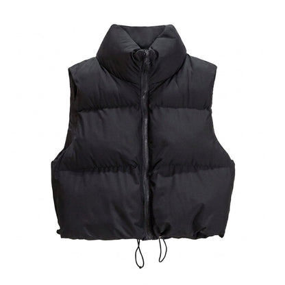 Nora | Cropped Puffer Vest Quilted Stand Collar for Women