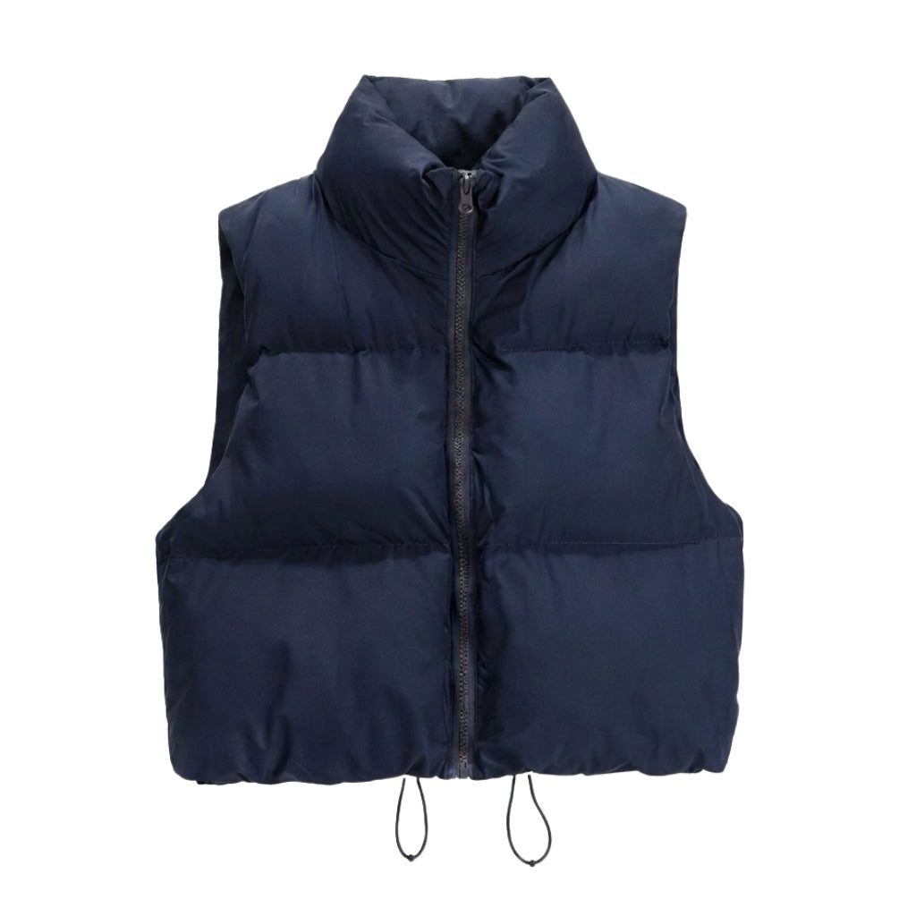 Nora | Cropped Puffer Vest Quilted Stand Collar for Women