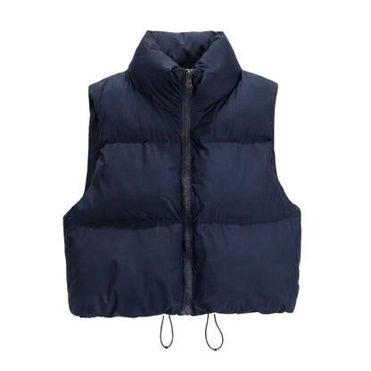 Nora | Cropped Puffer Vest Quilted Stand Collar for Women