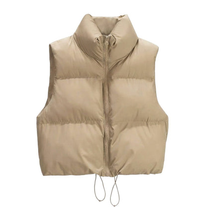 Nora | Cropped Puffer Vest Quilted Stand Collar for Women